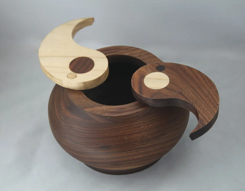 wood turned ying-yang bowl